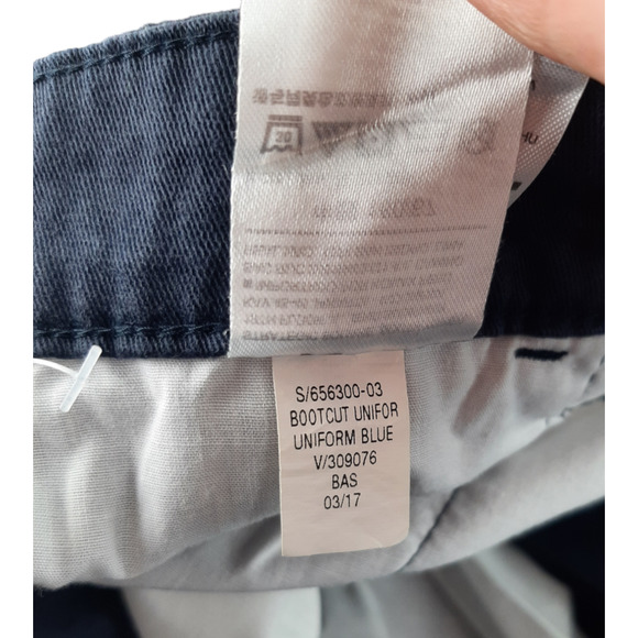 Old Navy Boy's Navy Blue Bootcut Chino Uniform Pants Adjustable Waist Stretch 16 - Picture 8 of 10